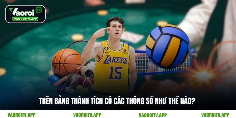 Trên bảng thành tích có các thông số như thế nào?